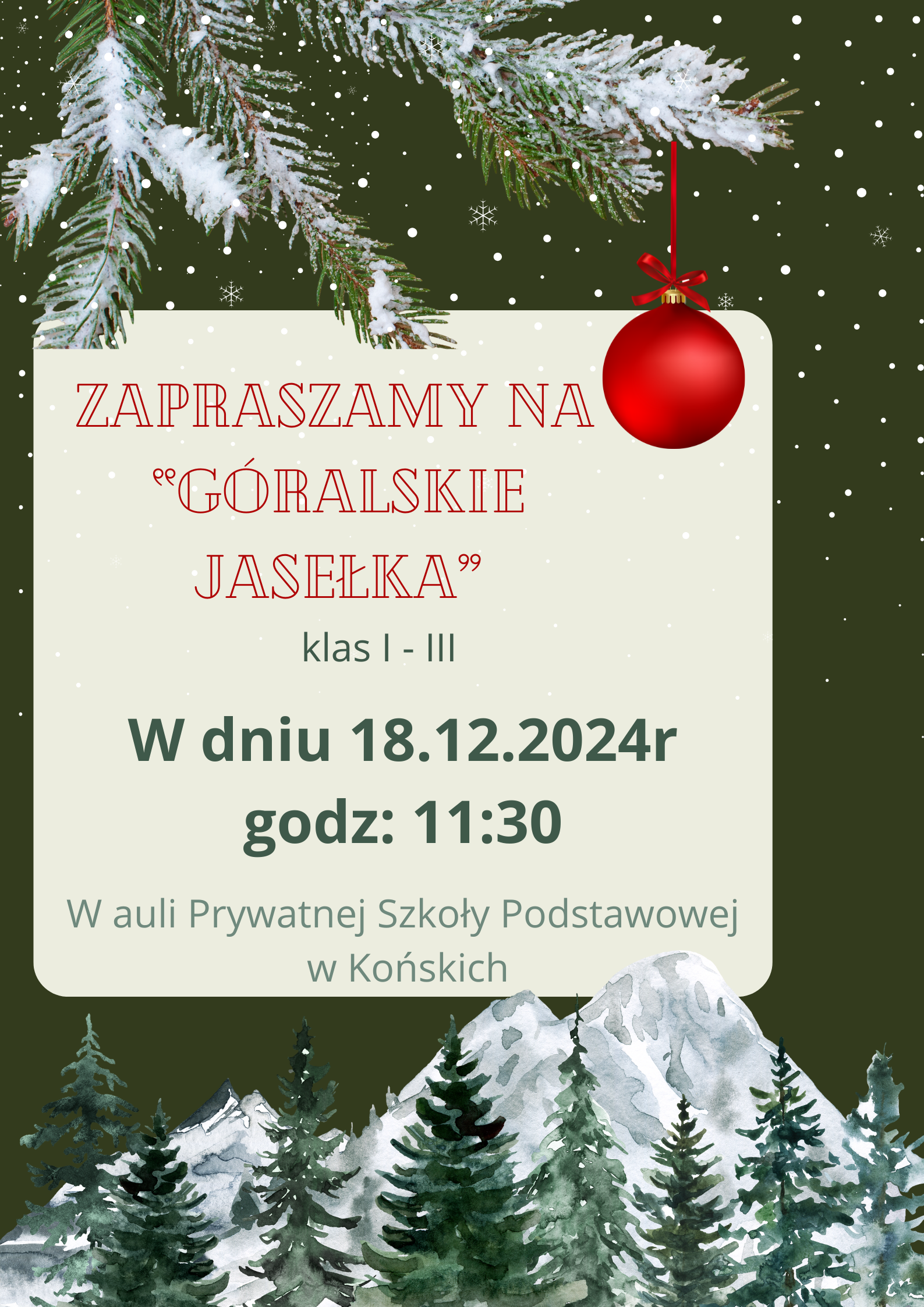 Zapraszamy na Góralskie Jasełka